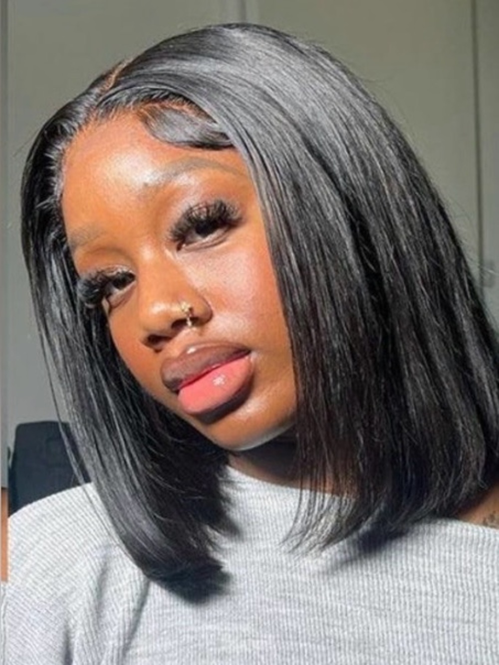 10” Natural Black Human Hair Bob Wig 13x4 HD Lace Front Glueless 180% #UA7